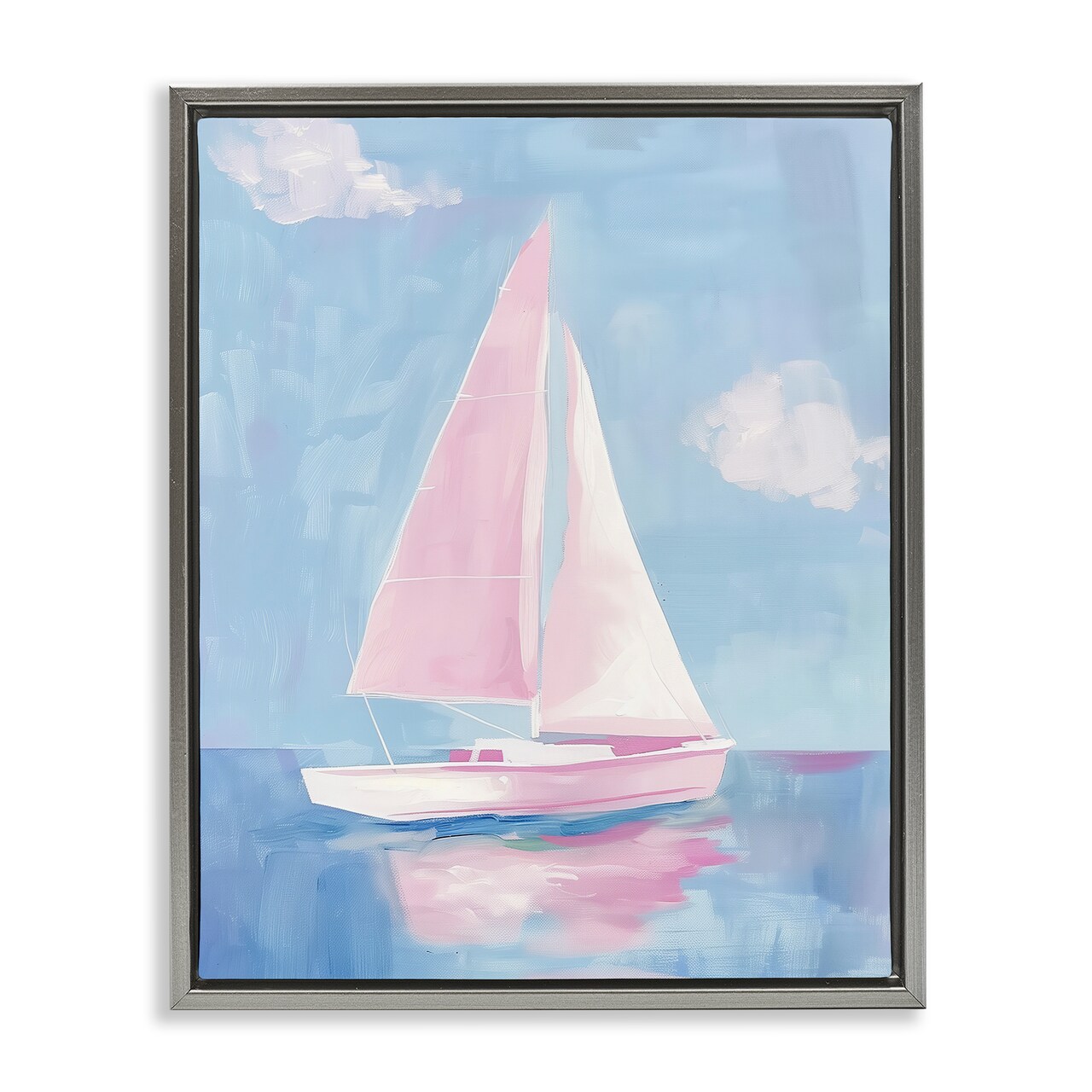 Stupell Industries Muted Pink Sailboat Floating Frame Design by Arlington Prints